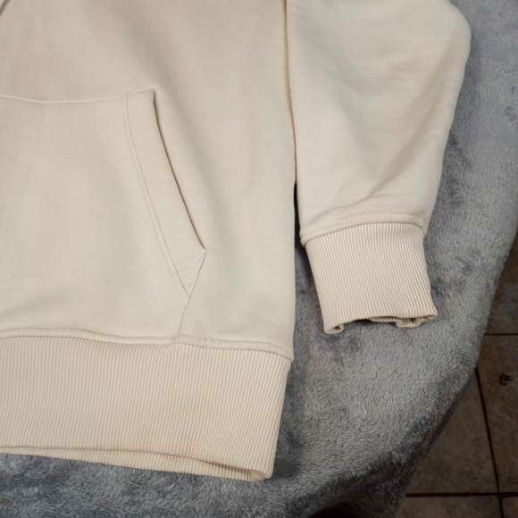 Zara Men's Pullover Ivory Cream Large Hoodie - Picture 4 of 15